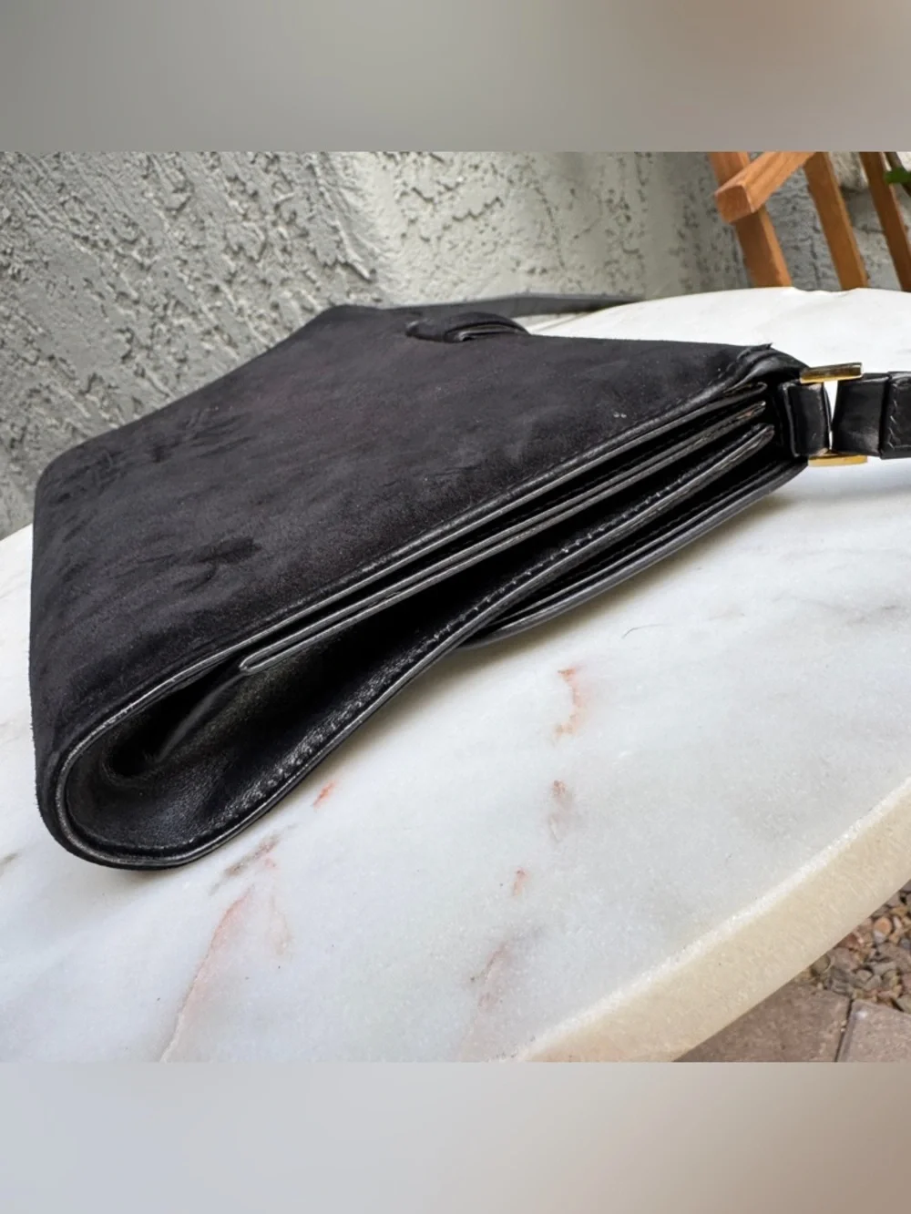 Gucci Suede Leather Flap Shoulder Bag - Picture 9 of 16